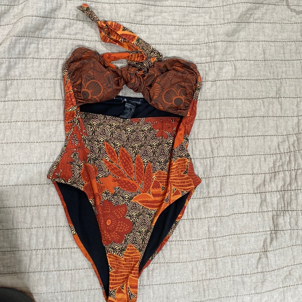 Zara burnt orange swimsuit